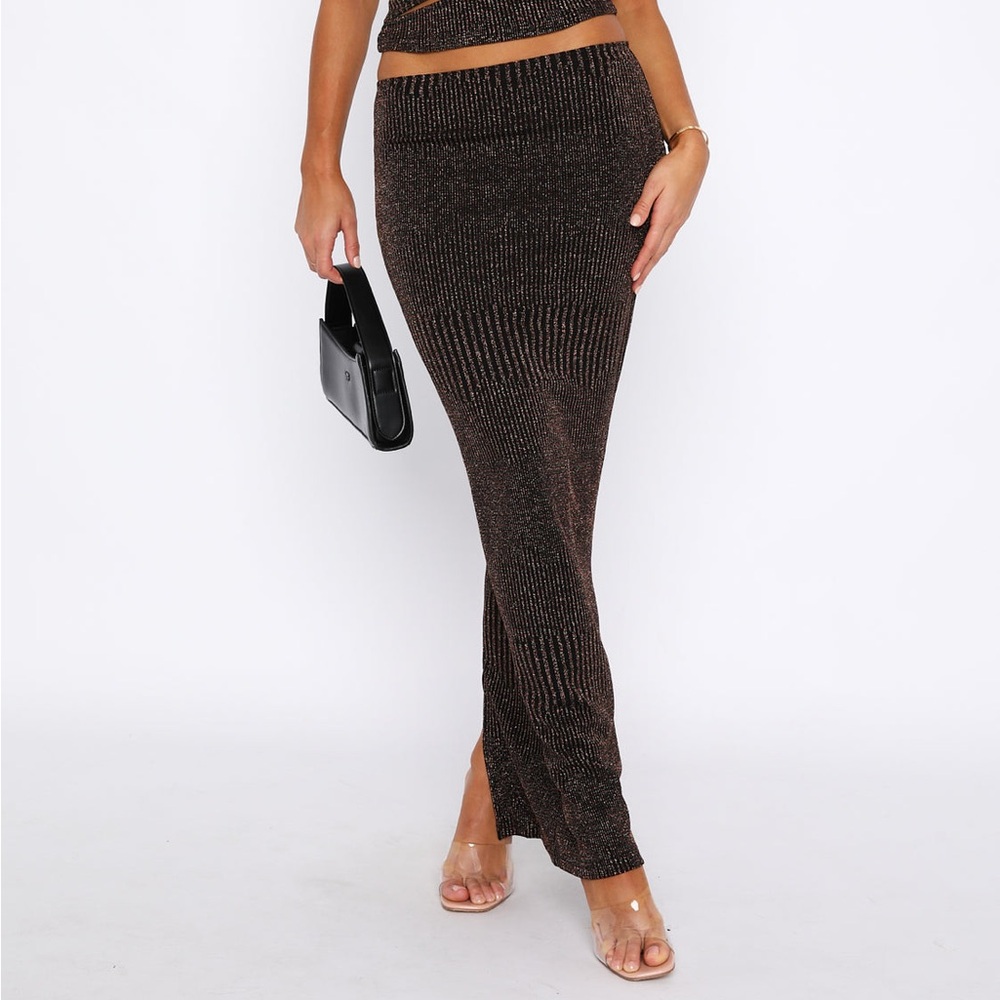 NWT White Fox - Never Again Maxi Skirt in Bronze - size medium